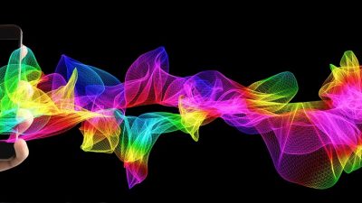手机观影技巧文章配图，手持手机横屏观看电影的场景，光线温暖